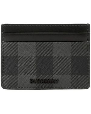 Burberry Check Card Case - Black