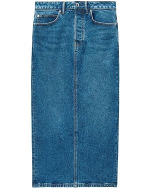 Alexander Wang Low-Rise Denim Midi Skirt - Blue