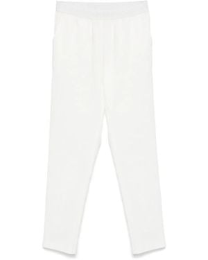 ERMANNO FIRENZE Logo-Waistband Straight-Leg Pants - White