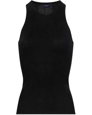 Soeur Kenzie Ribbed-Knit Sleeveless Top - Black