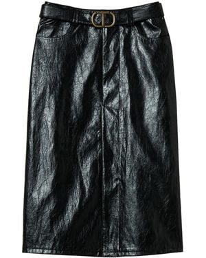 Twinset Logo-Plaque Midi Skirt - Black