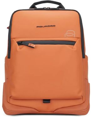Piquadro Logo-Detail Zip-Fastening Backpack - Orange