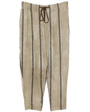 Uma Wang Striped Tapered Pants - Natural