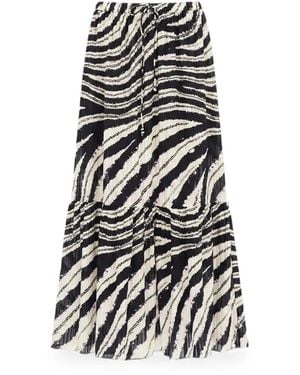Ulla Johnson Olina Shibori-Print Midi Skirt - White