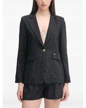 GAUDI Single-Breasted Notched-Lapels Blazer - Black