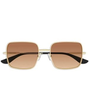 McQueen Square Metal Sunglasses - Natural