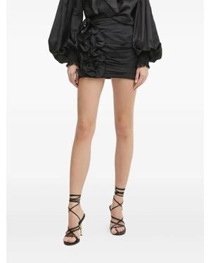 Charo Ruiz Ruffled Gathered Mini Skirt - Black