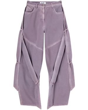 The Attico Knotted Button-Fastening Pants - Purple