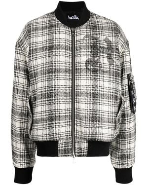 Haculla Tweed Zipped Bomber Jacket - Black