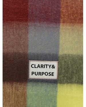 Verb to Do Checked Wool Scarf - Brown