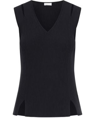 Roberto Collina Smanicato Cut-Out Ribbed Top - Black