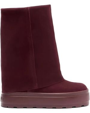 Casadei Double Face Suede Boots - Red