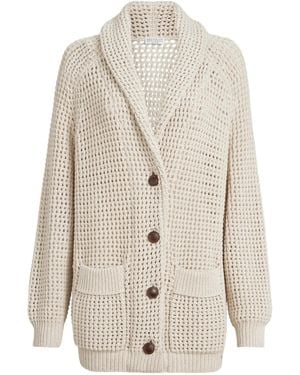 Brunello Cucinelli Open-Knit Cardigan - White