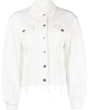 Lanvin Distressed Denim Jacket - White