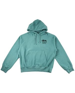 Stussy Dover Street Market Logo-Print Hoodie - Blue
