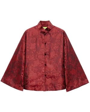 Shanghai Tang Veste Boutonnée À Motif Géométrique - Red