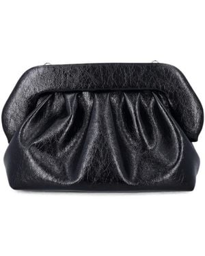 THEMOIRÈ Bios Ruched Clutch Bag - Black