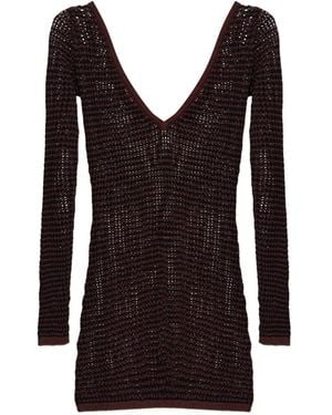 Bondeye Long-Sleeve V-Neck Dress - Black