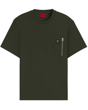 HUGO ロゴパッチ Tシャツ - グリーン