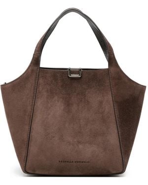 Brunello Cucinelli スエード ハンドバッグ - ブラウン