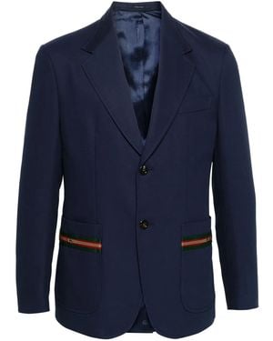 Gucci Web Stripe-Embellished Blazer - Blue