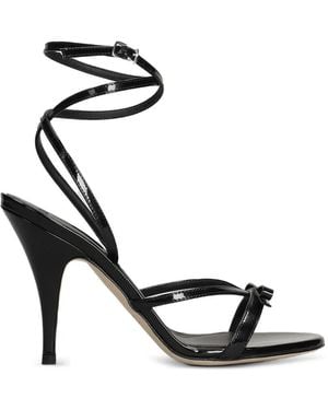 3Juin Bow-Detail Leather Heeled Sandals - White