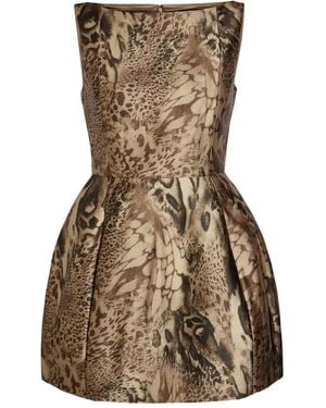 De La Vali Pampero Animal-Print Sleeveless Mini Dress - Brown