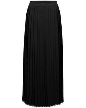 Twinset Langes Kreppkleid Mit Falten - Schwarz