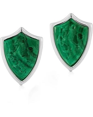 Mateo Malachite Shield Cufflinks - Green
