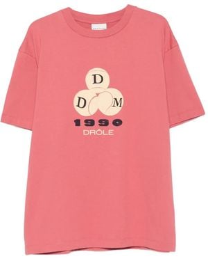 Drole de Monsieur Graphic-Print T-Shirt - Pink