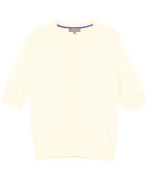 N.Peal Cashmere Kurzärmeliger Cardigan - Natur
