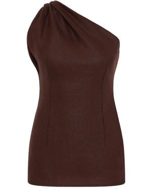 Faithfull the Brand Agua One-Shoulder Top - Brown