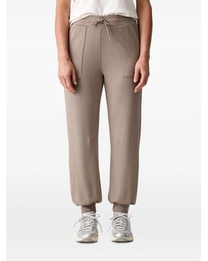 EA7 Drawstring Elasticated Track Trousers - Natural