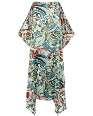 Dolci Follie Mixed Pattern Maxi Kaftan - Green