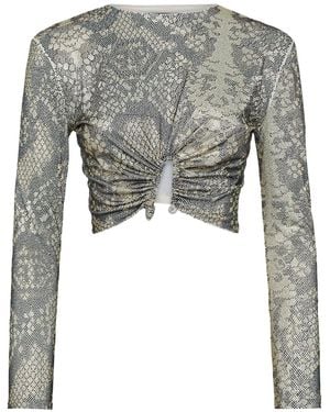 Philipp Plein Glass Crystal Embellishment T-Shirt - Grey