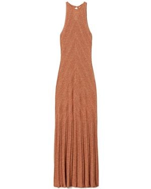 Twinset Lurex-Detail Maxi Dress - White
