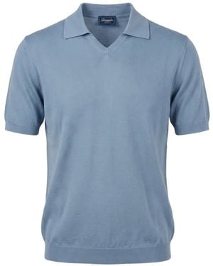 Drumohr V-Neck Short-Sleeved Jumper - Blue