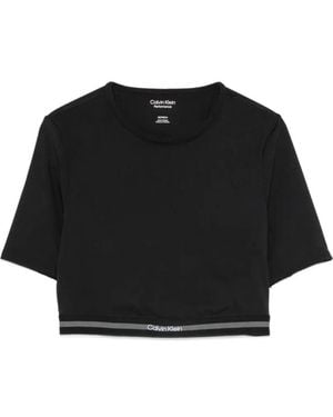 Calvin Klein Cropped-T-Shirt Mit Logo - Schwarz