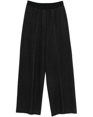 Peserico Pressed-Crease Wide-Leg Pants - Black