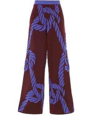 Temperley London Rope-Knit Pants - Purple
