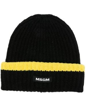 MSGM Gerippte Beanie - Schwarz