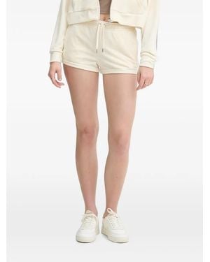 Juicy Couture Rhinestone-Embellished Drawstring Mini Shorts - Natural
