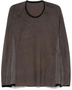 Layer Zero Panelled Long-Sleeve T-Shirt - Brown