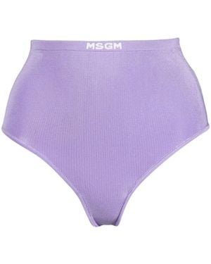 MSGM Bragas Con Logo En Intarsia - Morado