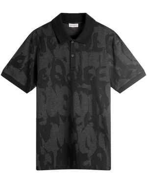 McQueen Graffiti Polo Shirt - Black