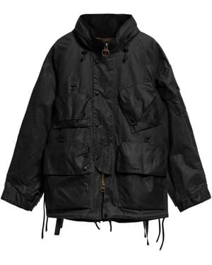 Barbour Multi-Pocket Waxed Jacket - Black