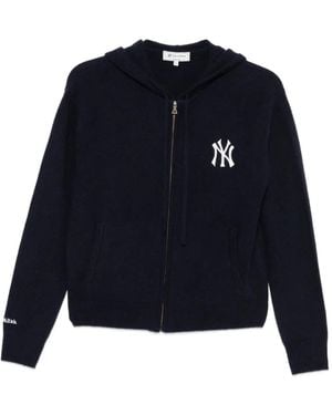 Sporty & Rich Heritage Yankees Serif Hood Cardigan - Blue