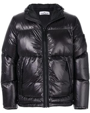 Stone Island Glossy Puffer Jacket - Black