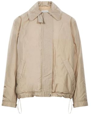 Magda Butrym Scarf-Detail Zip-Up Jacket - Natural