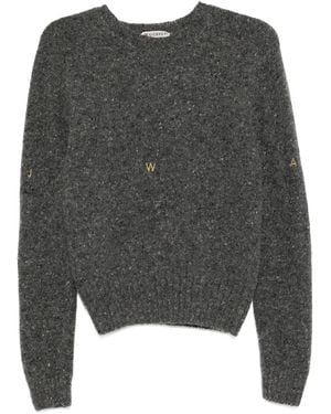 JW Anderson Embroidered Crew-Neck Jumper - Grey